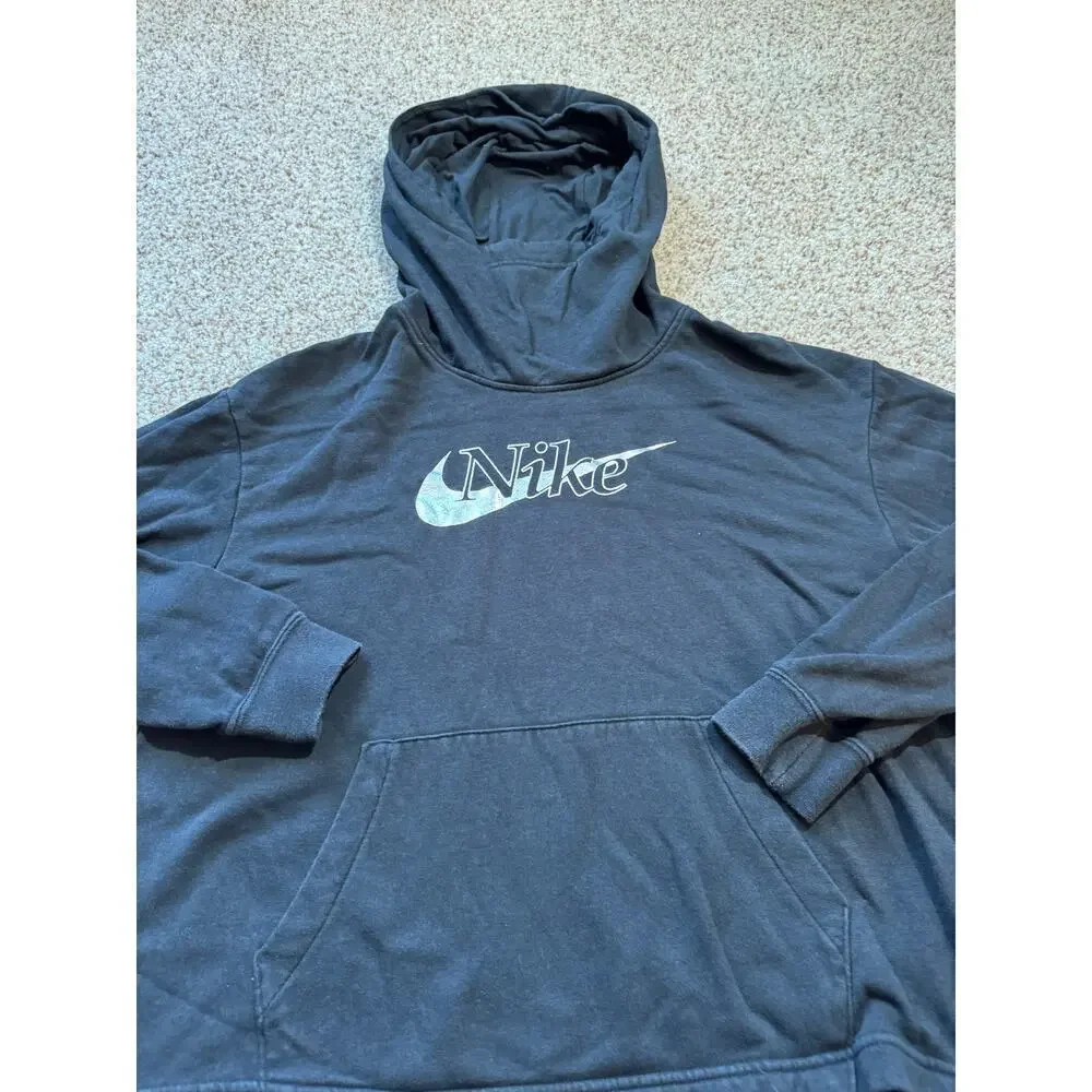 NIKE Black & Silver Sweatshirt, womens size Small, Slightly cropped, boxy fit